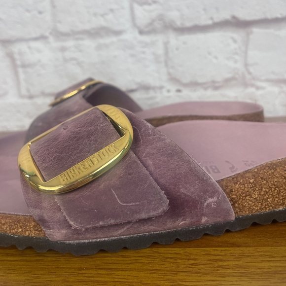 Birkenstock Madrid Big Buckle Oiled Lavender Leather Sandal Size 8 New! - Picture 7 of 9